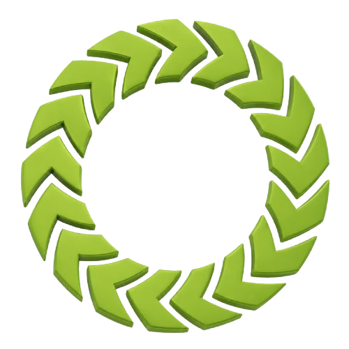 Green upward arrow traction visual